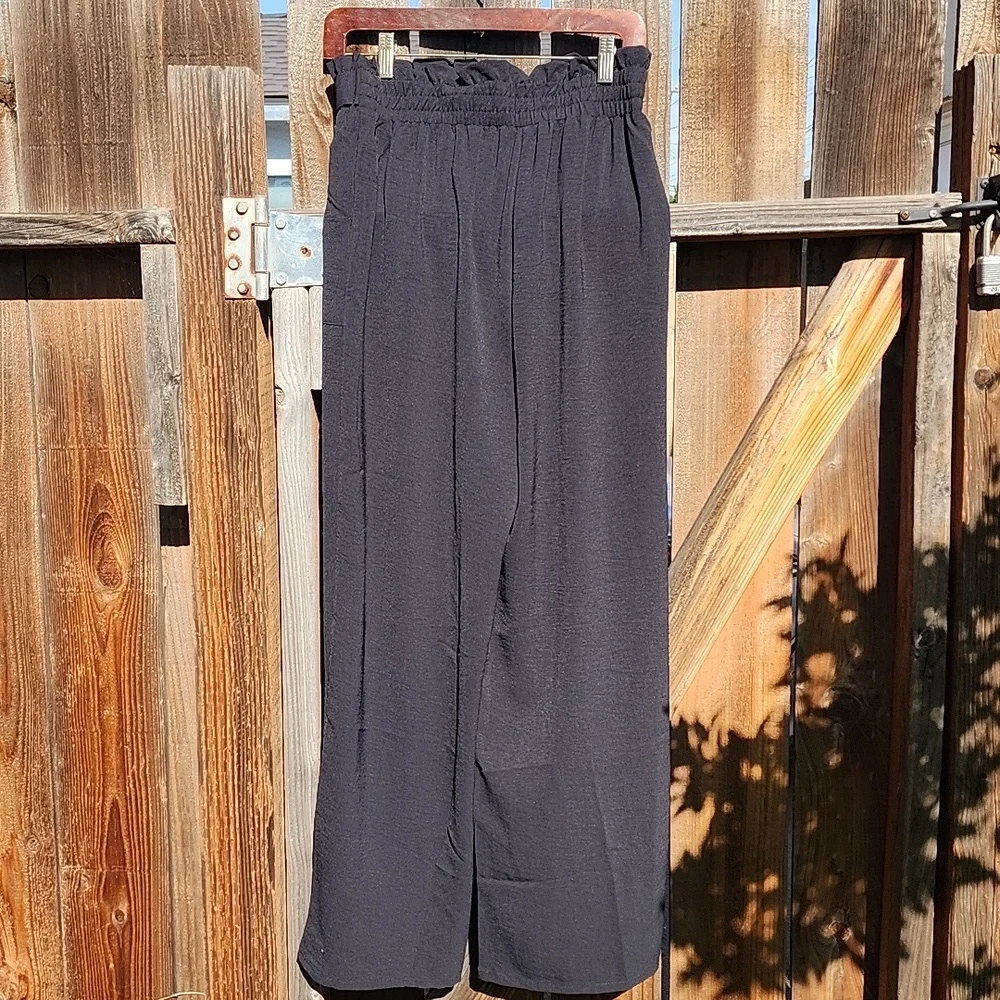 New Black Wide Leg Pants, NWT, Sz. Medium - Picture 6 of 10